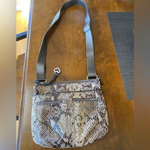 Brighton Adjustable Snakeskin Crossbody Purse